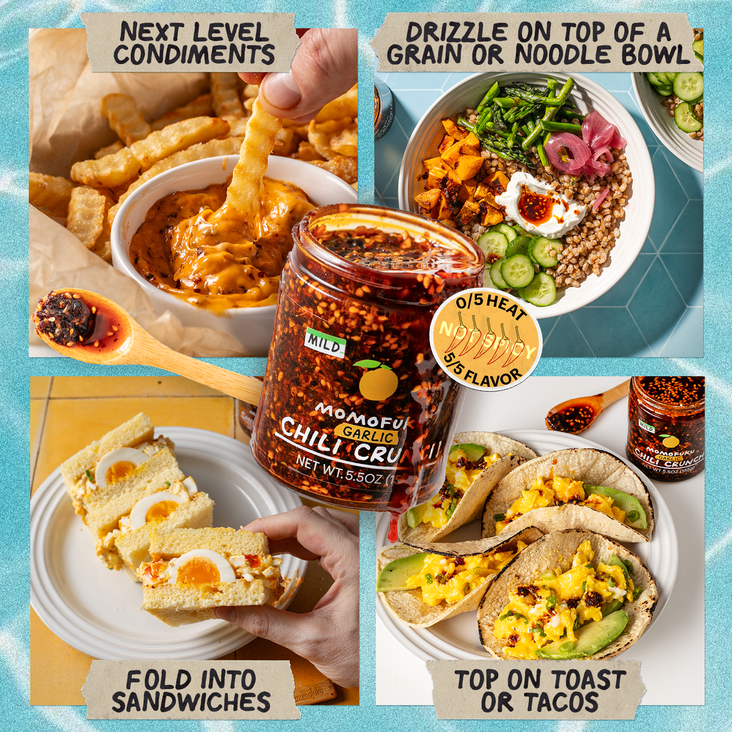 Mild Garlic Chili Crunch 4-Pack - Daily Set